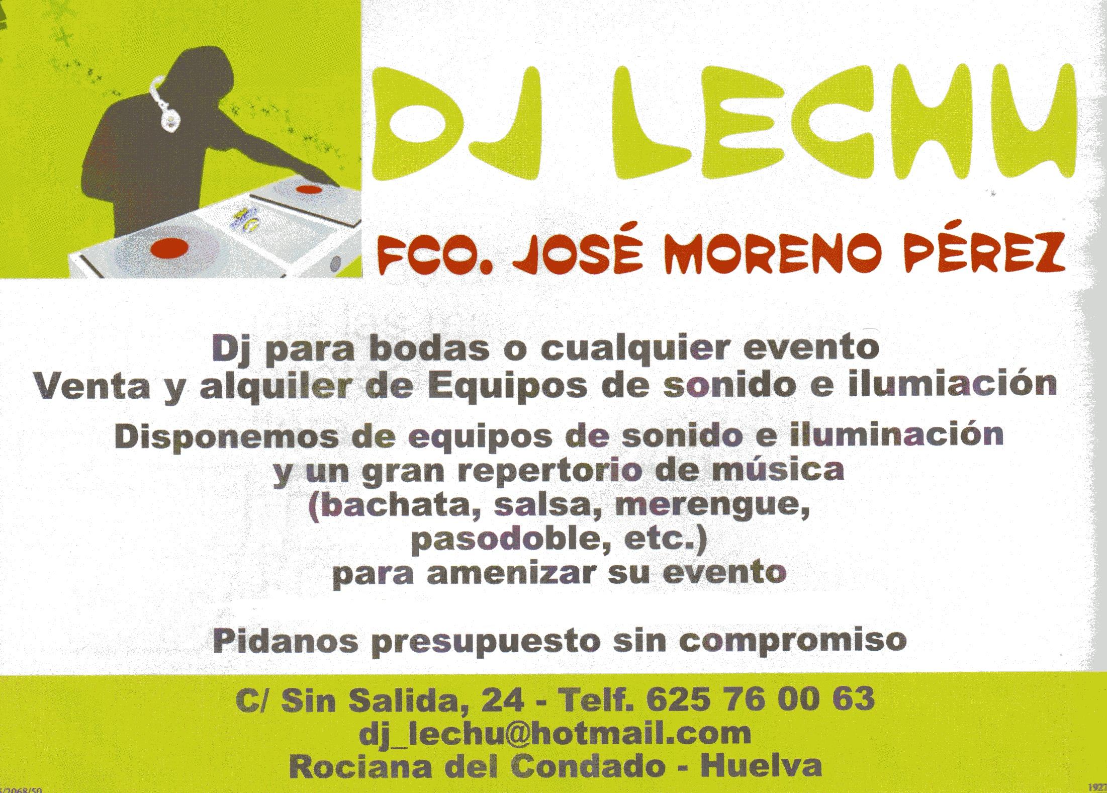 contratacion de artistas DJ LECHU