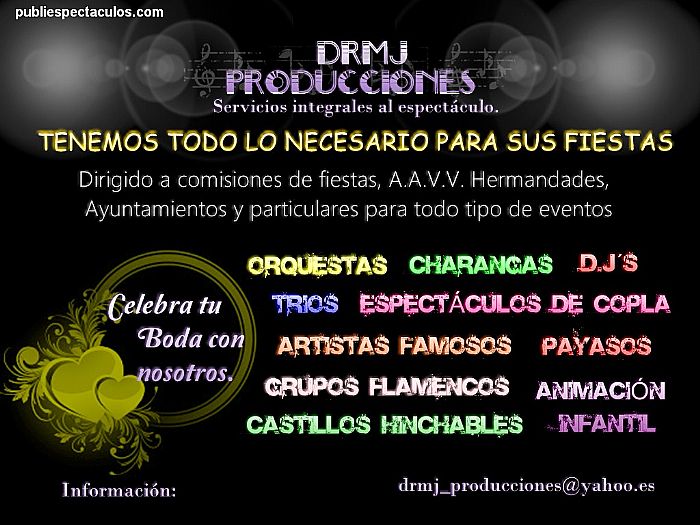 contratacion de artistas orquestas,trios,d.j. DRMJ_PRODUCCIONES