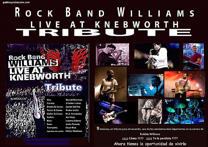 ver + información para la contratacion de Rock Band Williams Tribute Live At Knebworth artistas de Madrid